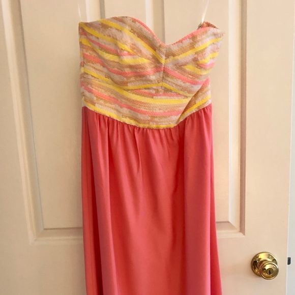 Anthropologie Shop Bop Hutch Pink and Yellow Maxi - Picture 4 of 8